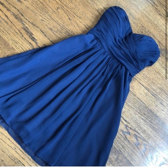 Navy Blue Strapless Dress Size 4 Bridesmaids Wedding Cocktail Formal Parties - Picture 7 of 8